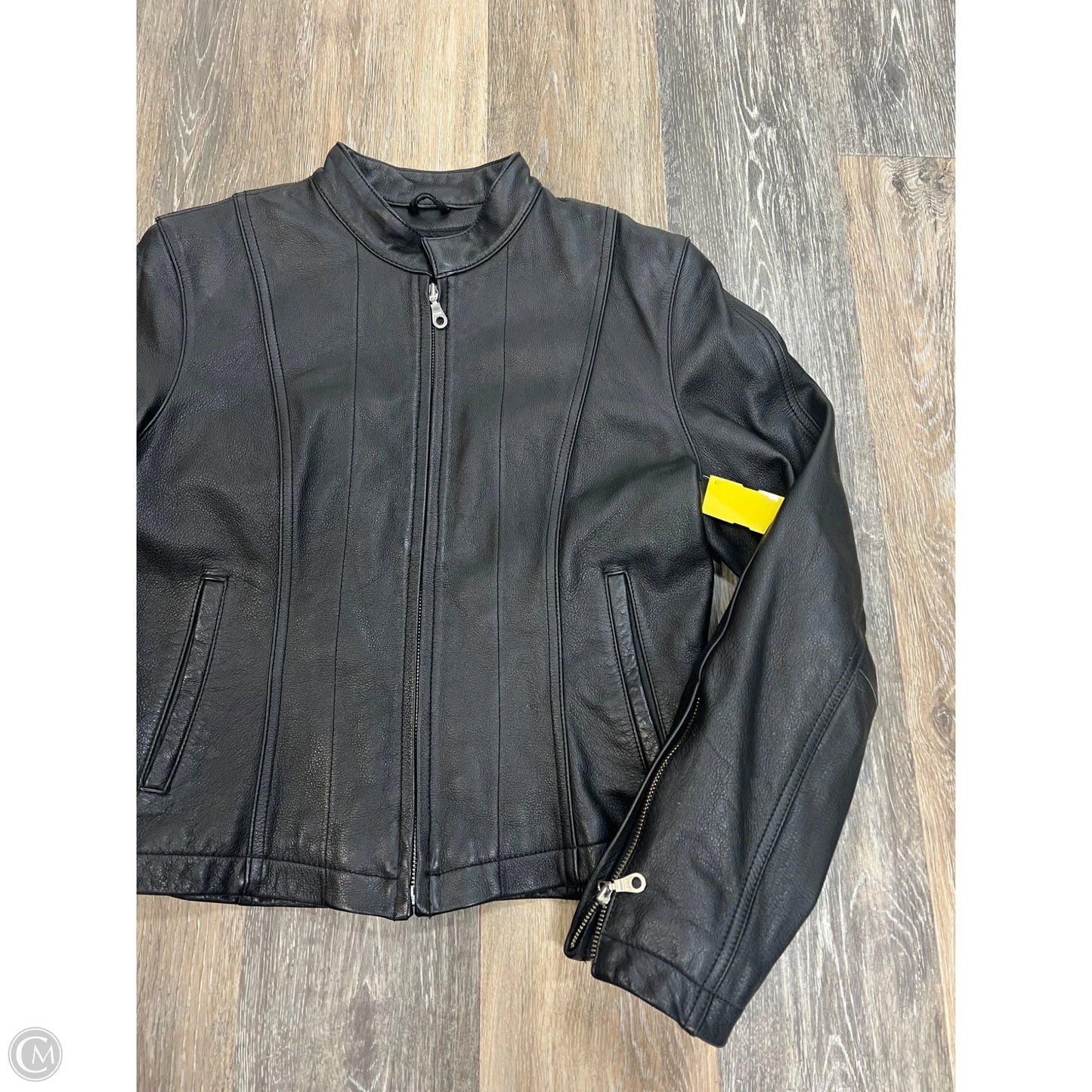 Jacket Leather By Wilsons Leather In Black, Size: M