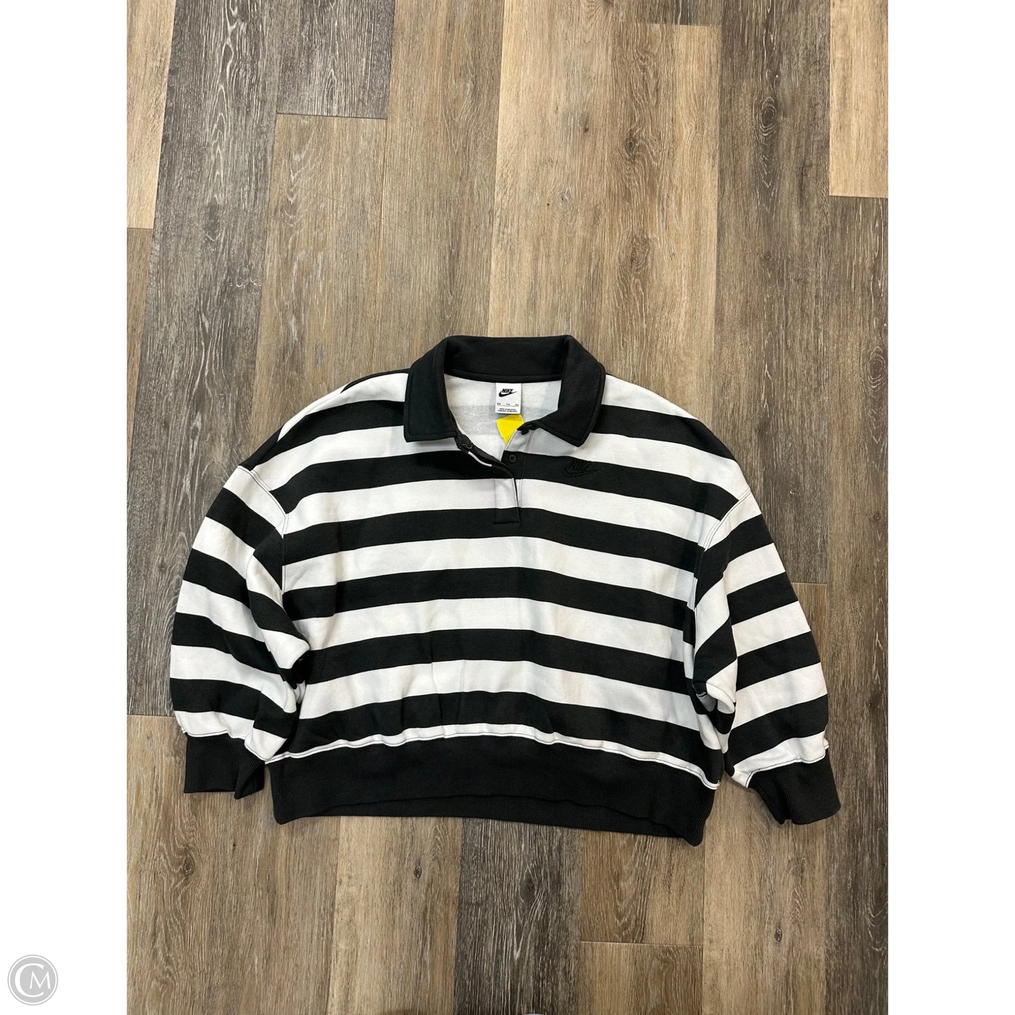 Athletic Sweatshirt Collar By Nike In Striped Pattern, Size: 2x