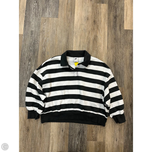 Athletic Sweatshirt Collar By Nike In Striped Pattern, Size: 2x