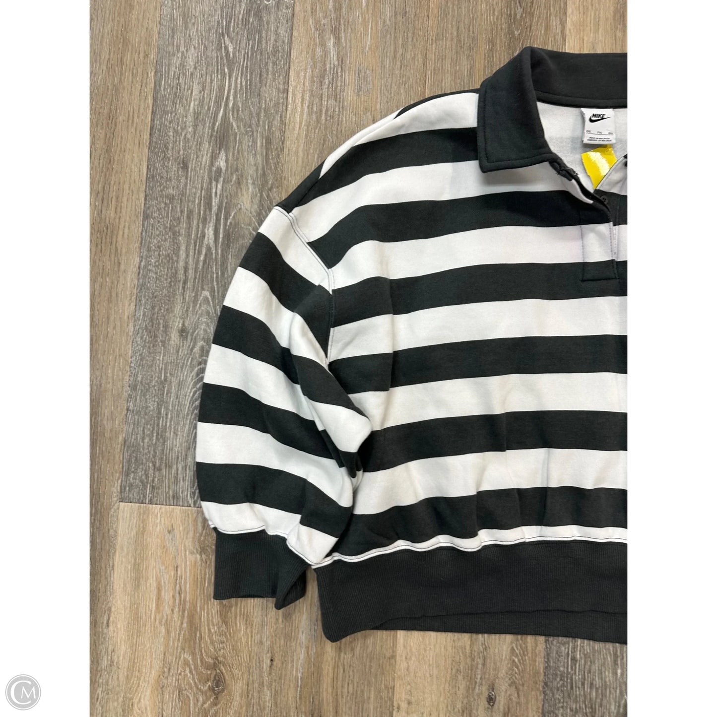 Athletic Sweatshirt Collar By Nike In Striped Pattern, Size: 2x
