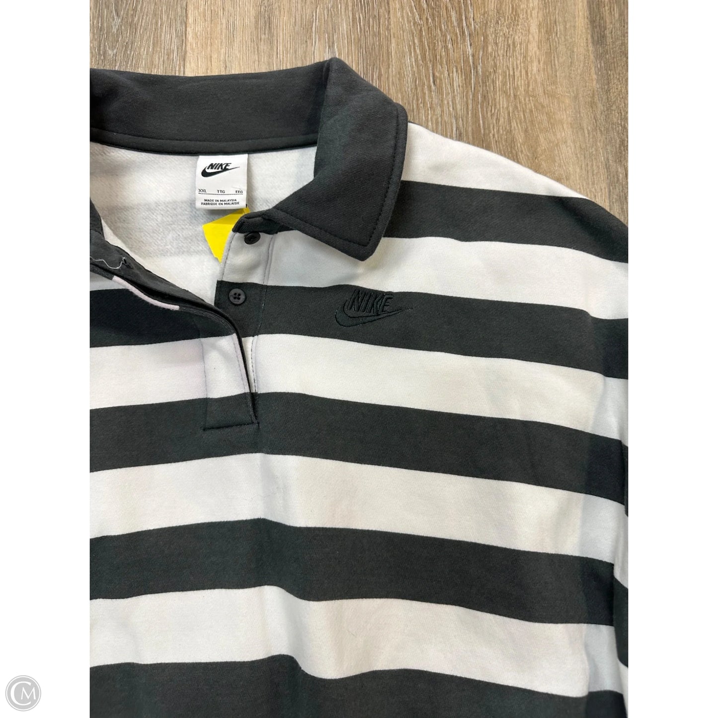 Athletic Sweatshirt Collar By Nike In Striped Pattern, Size: 2x