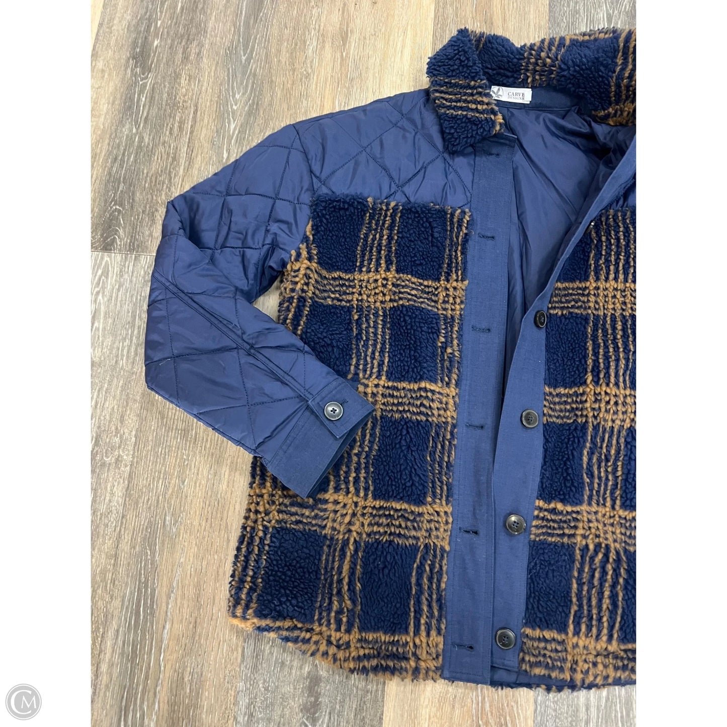Jacket Shirt By Crave Designs In Blue, Size: S