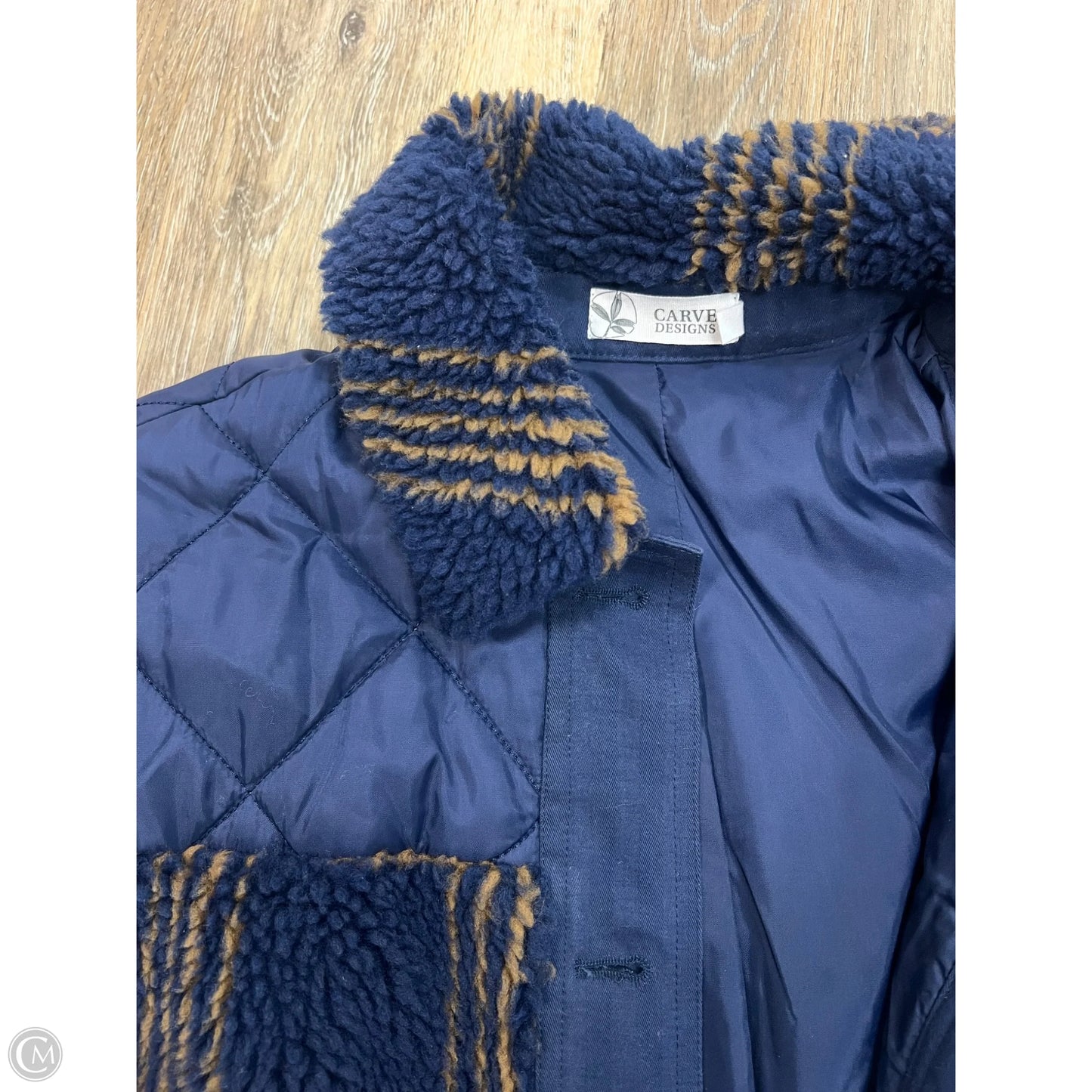 Jacket Shirt By Crave Designs In Blue, Size: S