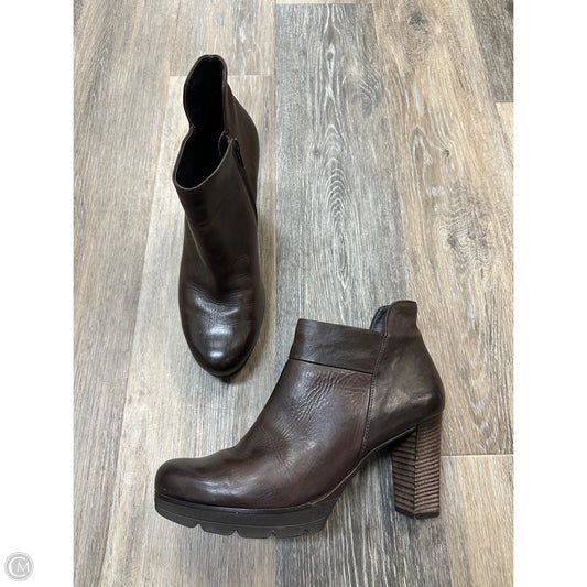 Boots Ankle Heels By Paul Green In Brown, Size: 8.5