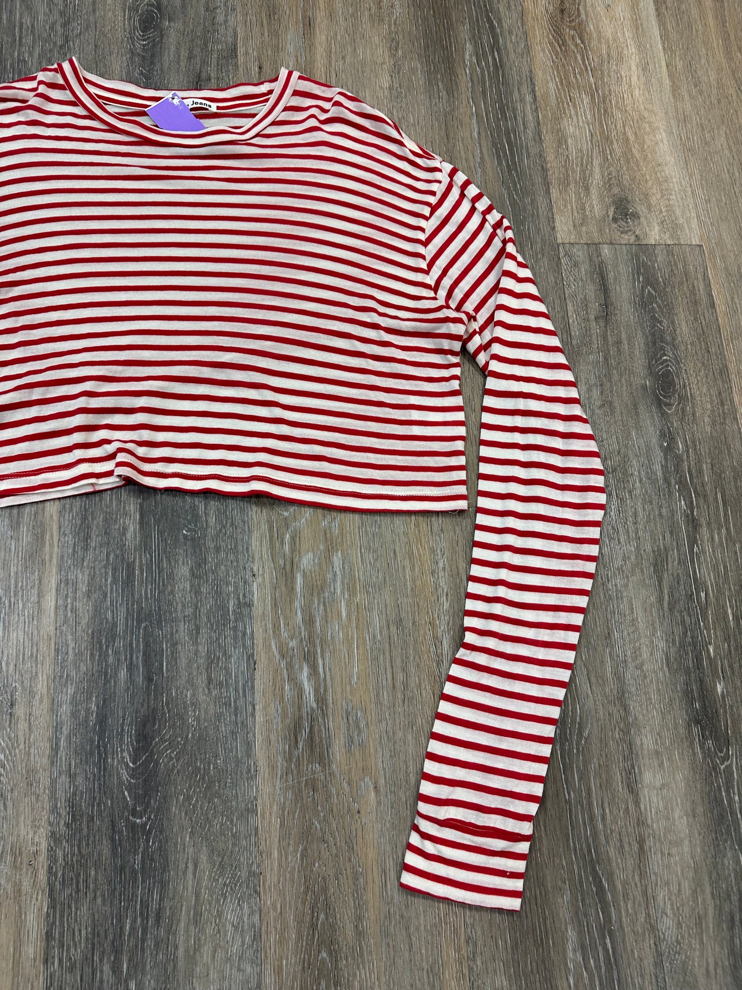 Top Long Sleeve By Reformation In Striped Pattern, Size: M