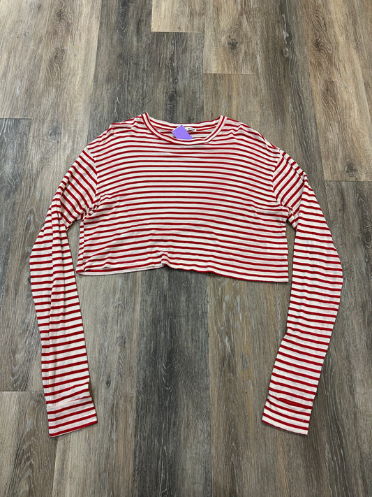 Top Long Sleeve By Reformation In Striped Pattern, Size: M