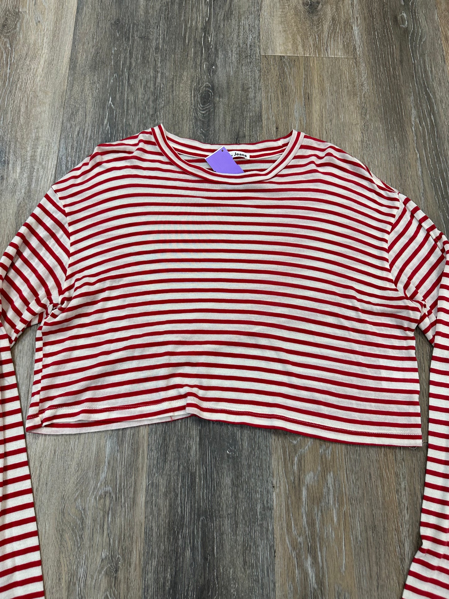 Top Long Sleeve By Reformation In Striped Pattern, Size: M