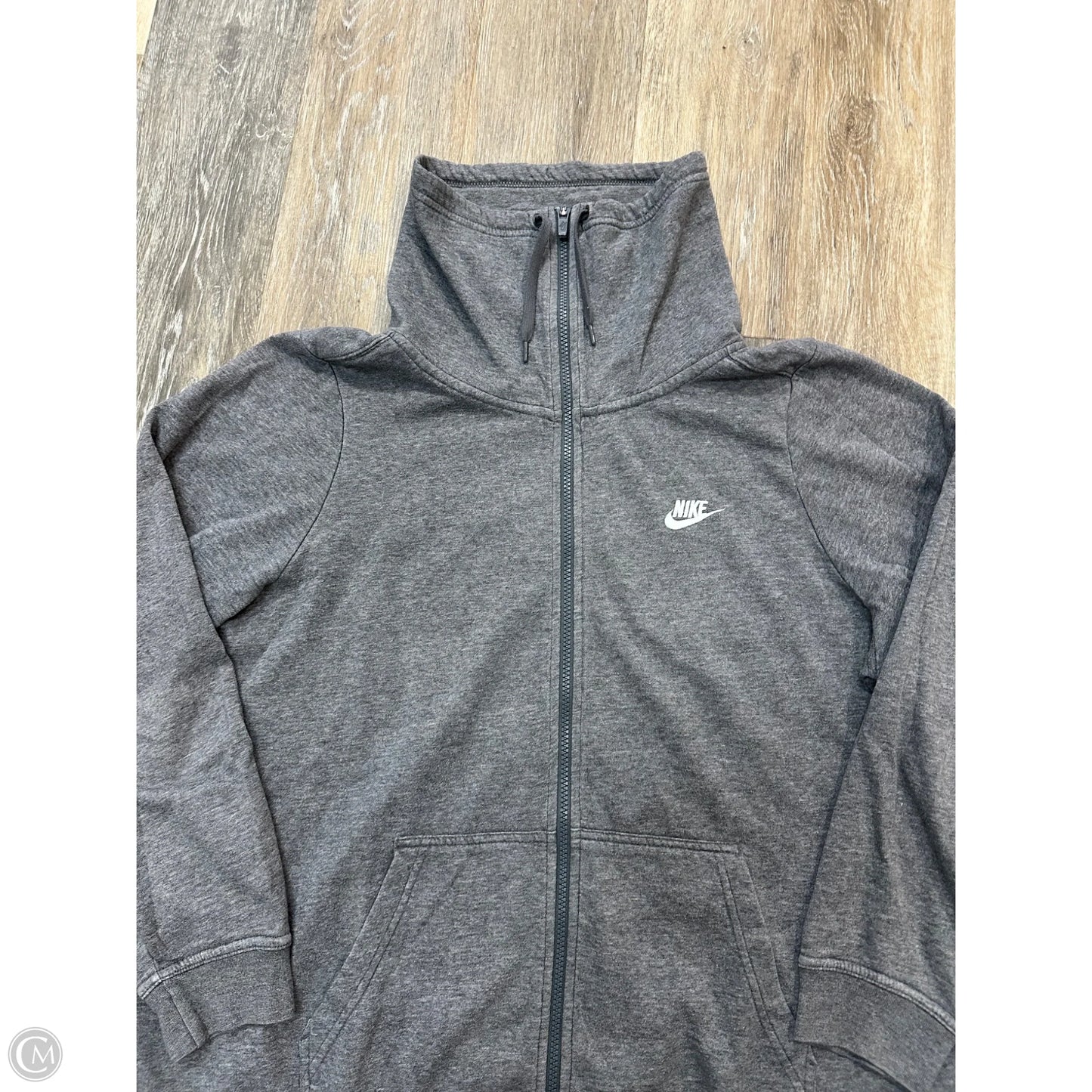 Athletic Sweatshirt Collar By Nike In Grey, Size: 1x