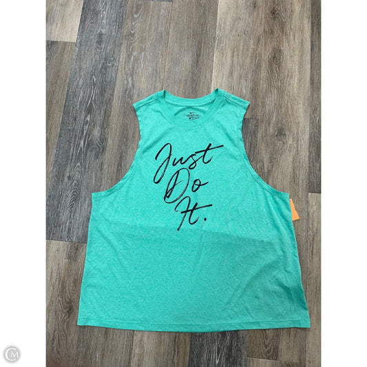 Athletic Tank Top By Nike In Green, Size: Xl