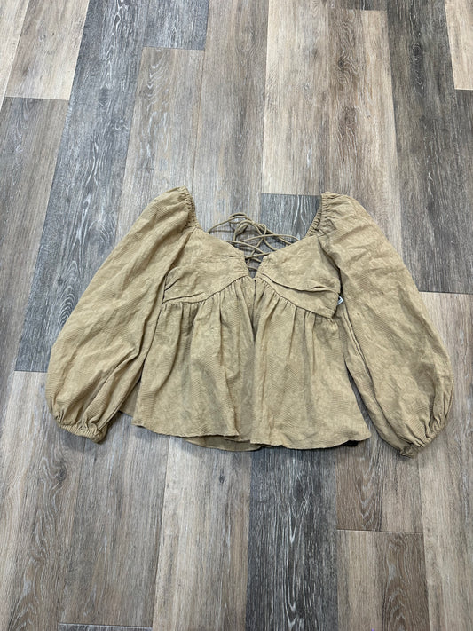 Top Long Sleeve By Mustard Seed In Taupe, Size: S