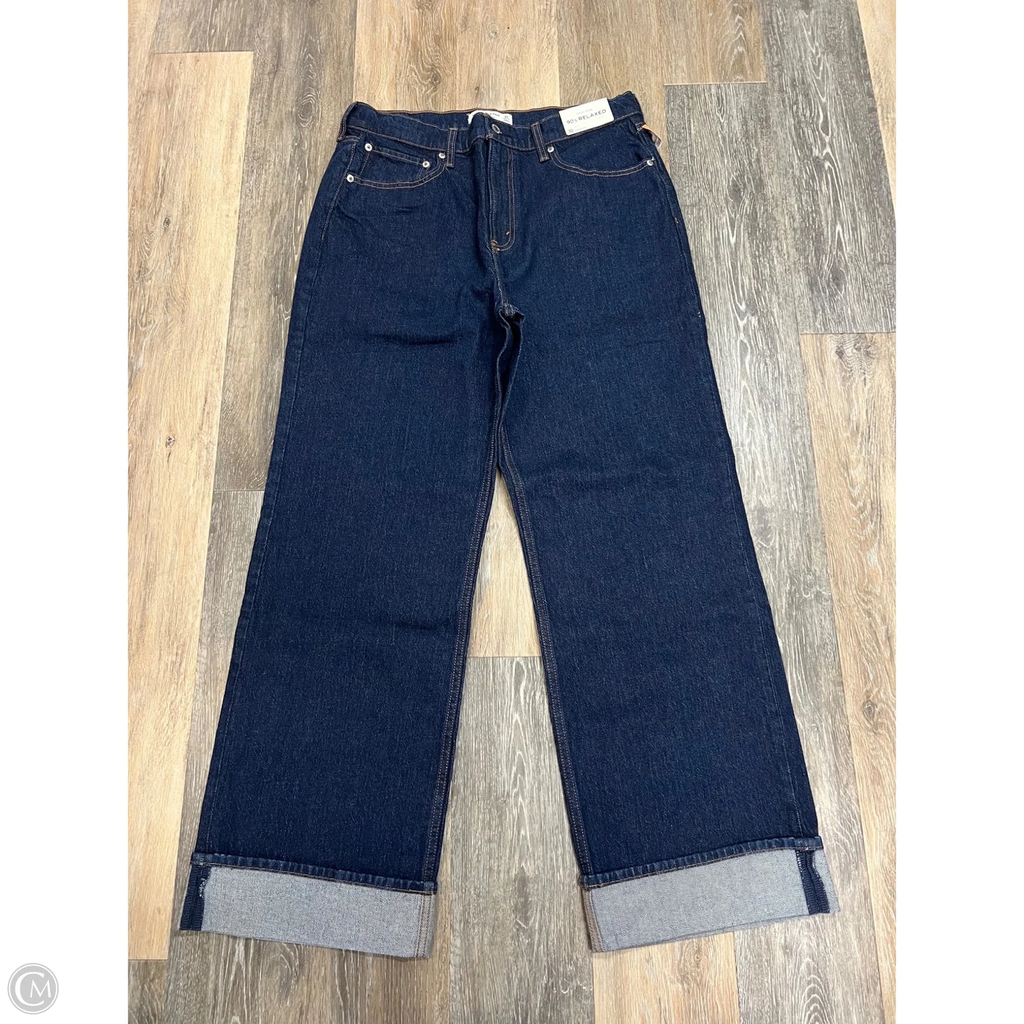 -Jeans Wide Leg By Abercrombie And Fitch In Blue Denim, Size: 14/32