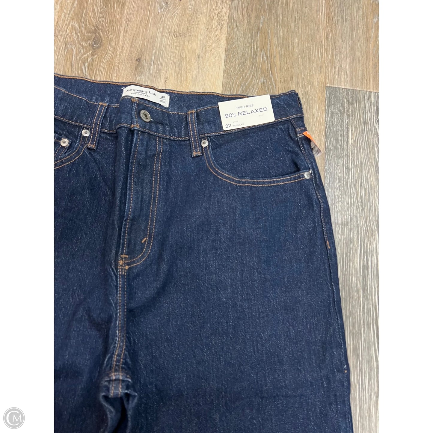 -Jeans Wide Leg By Abercrombie And Fitch In Blue Denim, Size: 14/32