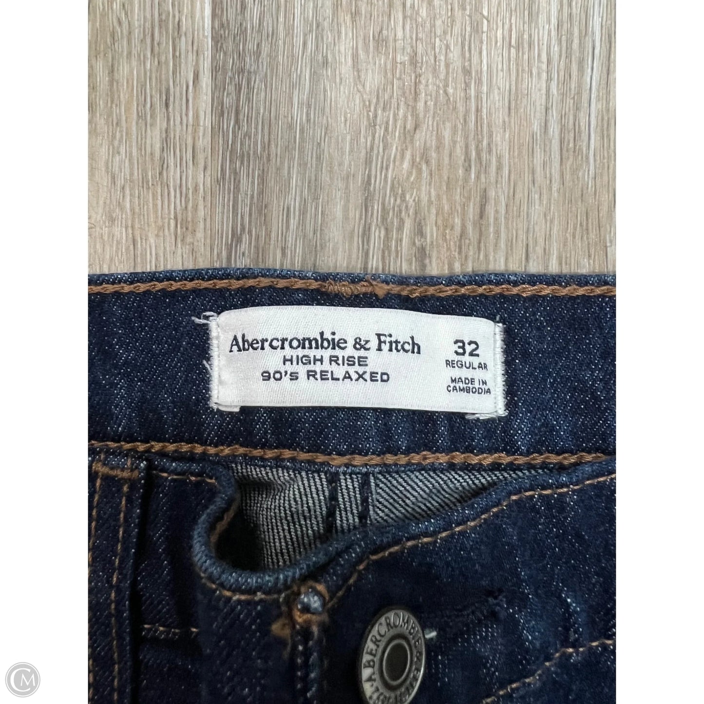 -Jeans Wide Leg By Abercrombie And Fitch In Blue Denim, Size: 14/32