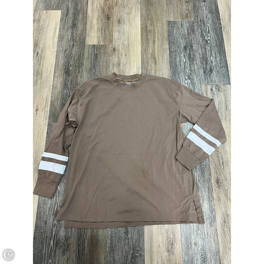 Top Long Sleeve By Ypb In Tan, Size: Xl