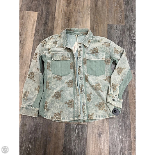Jacket Shirt By Mystree In Green, Size: L