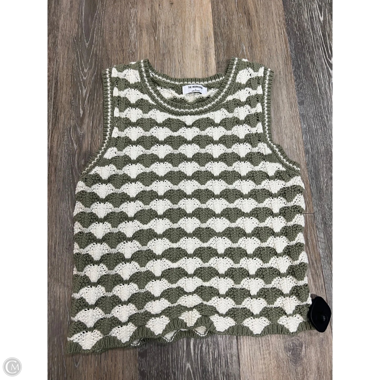Tank Top By The Workshop In Green & White, Size: L
