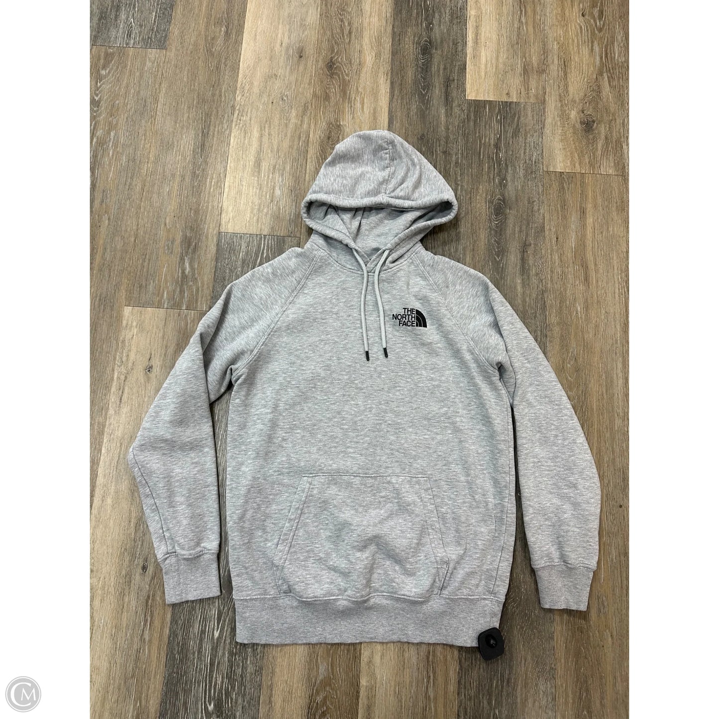 Athletic Sweatshirt Hoodie By The North Face In Grey, Size: M