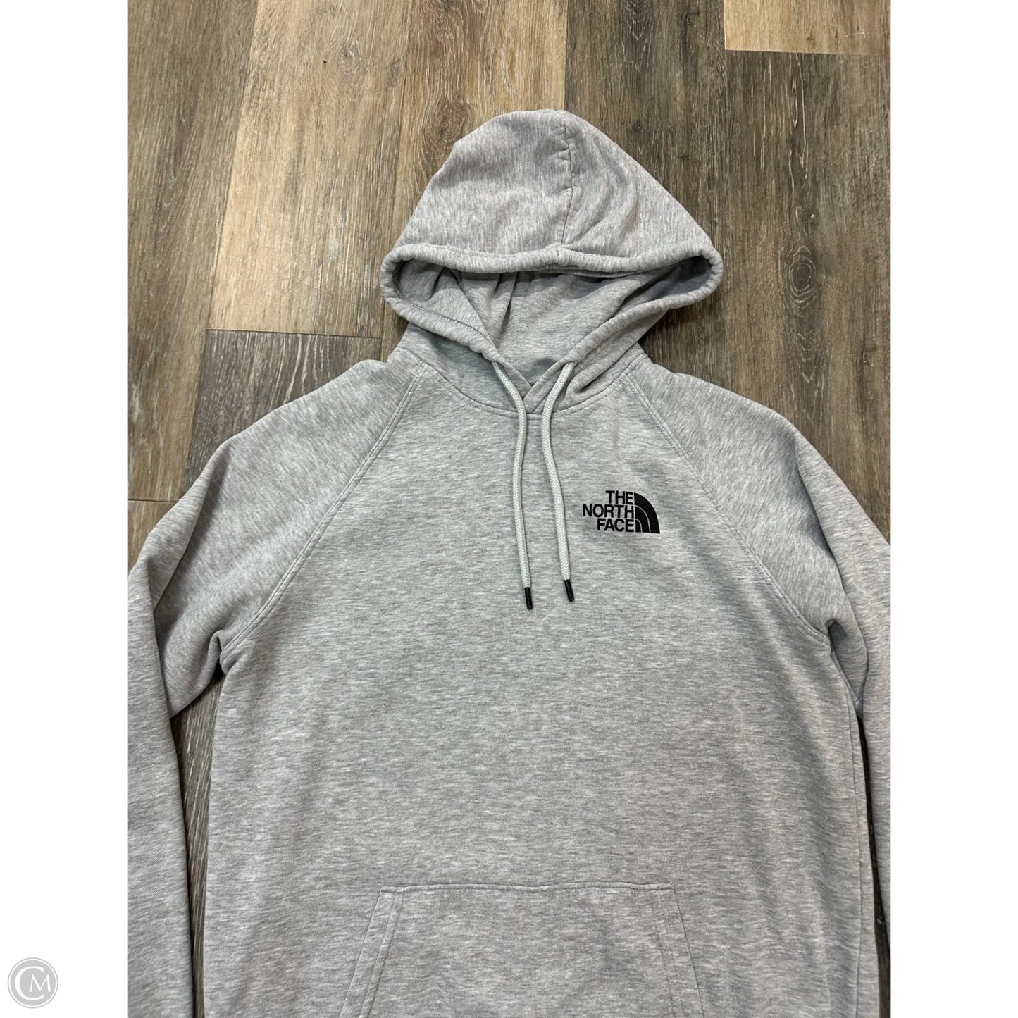 Athletic Sweatshirt Hoodie By The North Face In Grey, Size: M