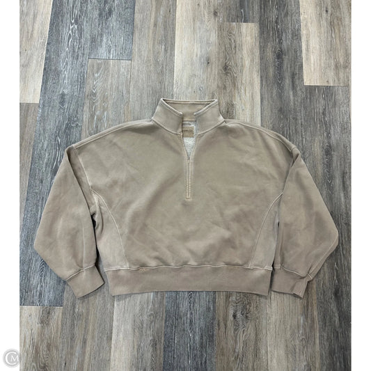 Top Long Sleeve By Abercrombie And Fitch In Tan, Size: L