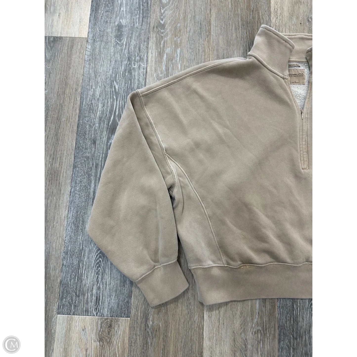 Top Long Sleeve By Abercrombie And Fitch In Tan, Size: L