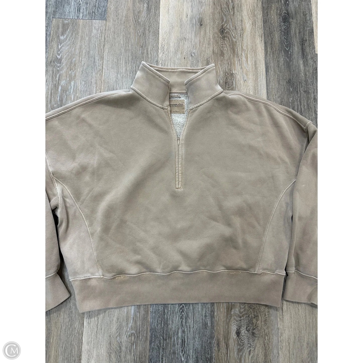 Top Long Sleeve By Abercrombie And Fitch In Tan, Size: L