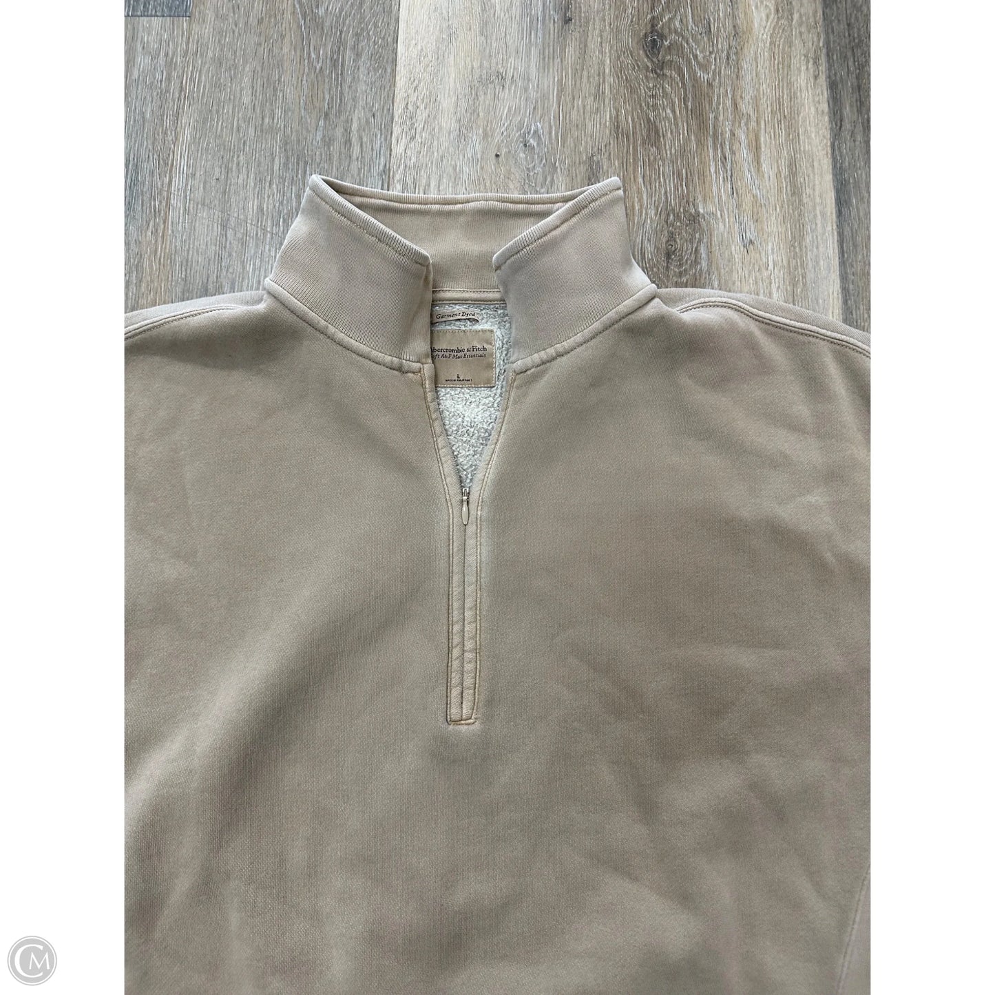 Top Long Sleeve By Abercrombie And Fitch In Tan, Size: L