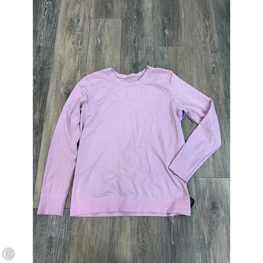 Athletic Top Long Sleeve Collar By Lululemon In Pink, Size: 8