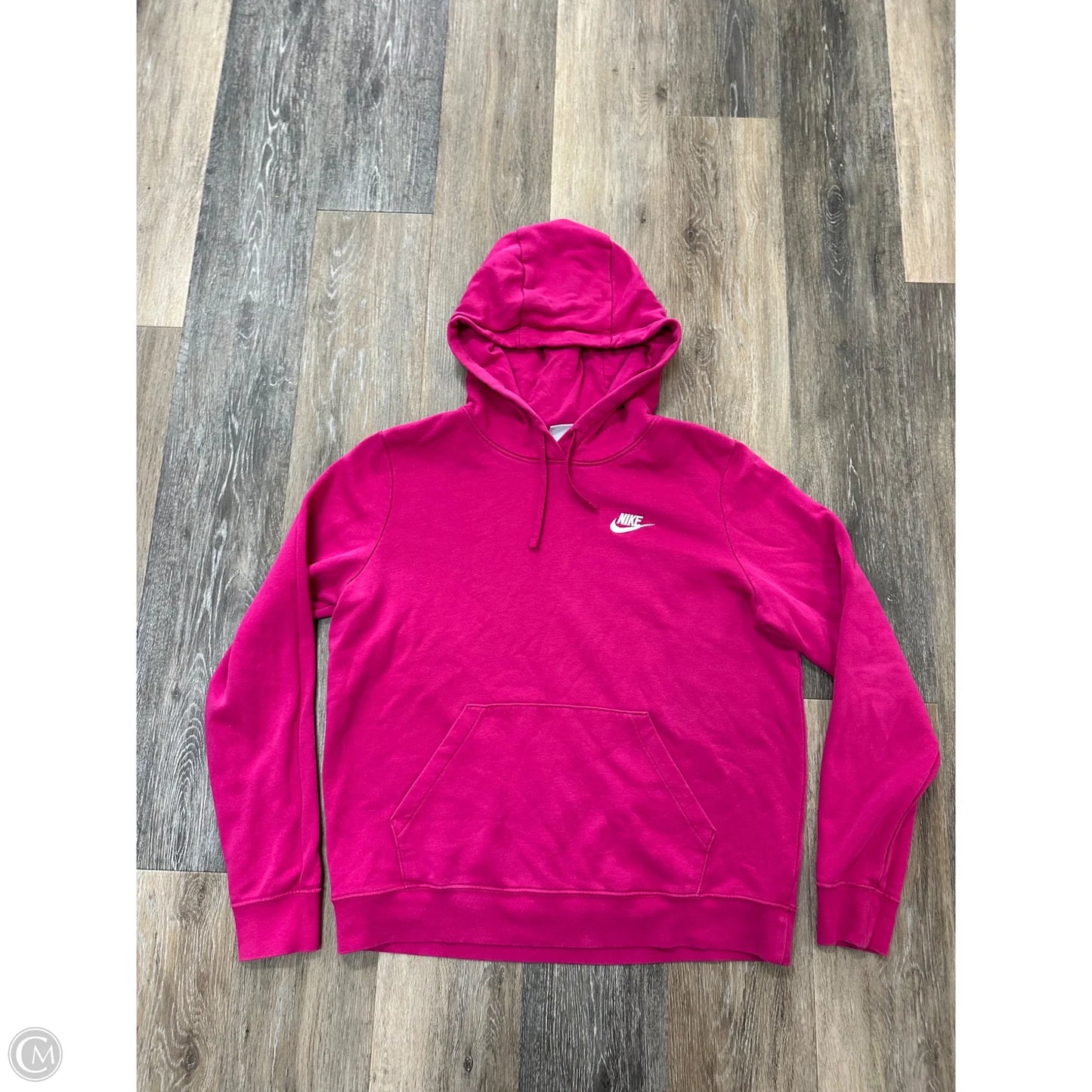 Athletic Sweatshirt Hoodie By Nike In Pink, Size: M