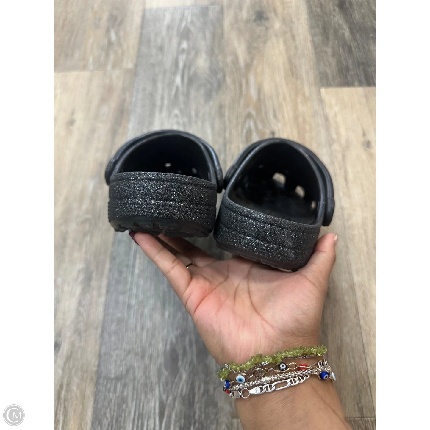 Sandals Flip Flops By Crocs In Black, Size: 6