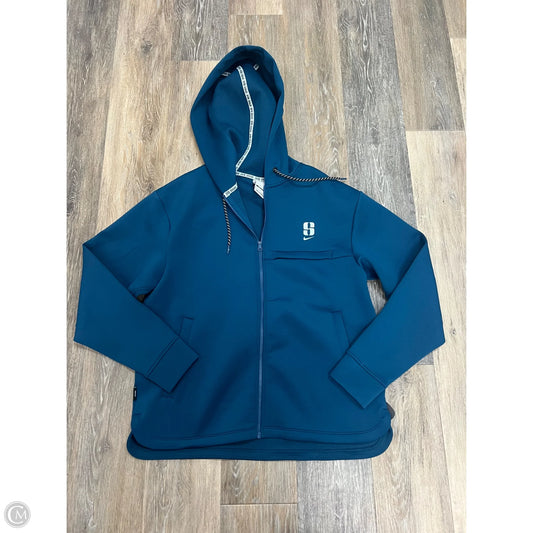 Athletic Sweatshirt Hoodie By Nike In Blue, Size: S