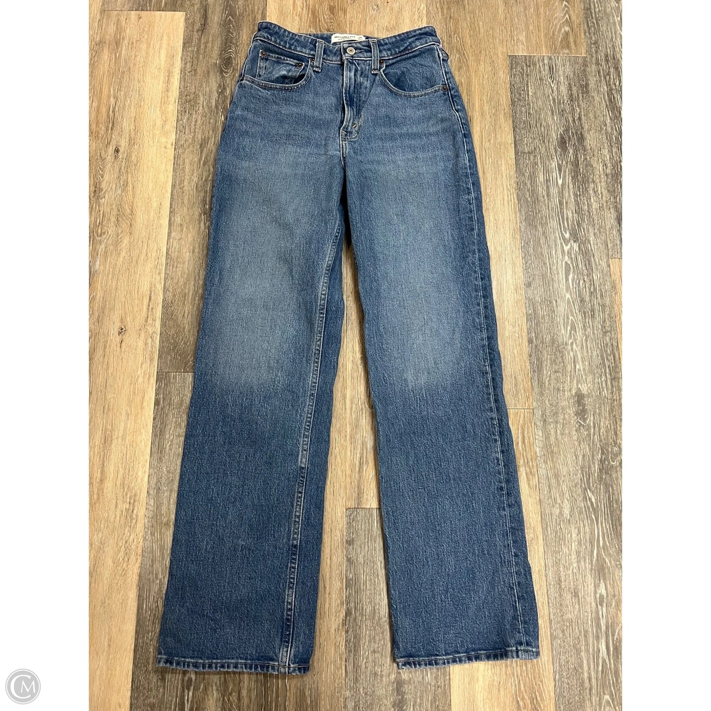 Jeans Straight By Abercrombie And Fitch In Blue Denim, Size: 2