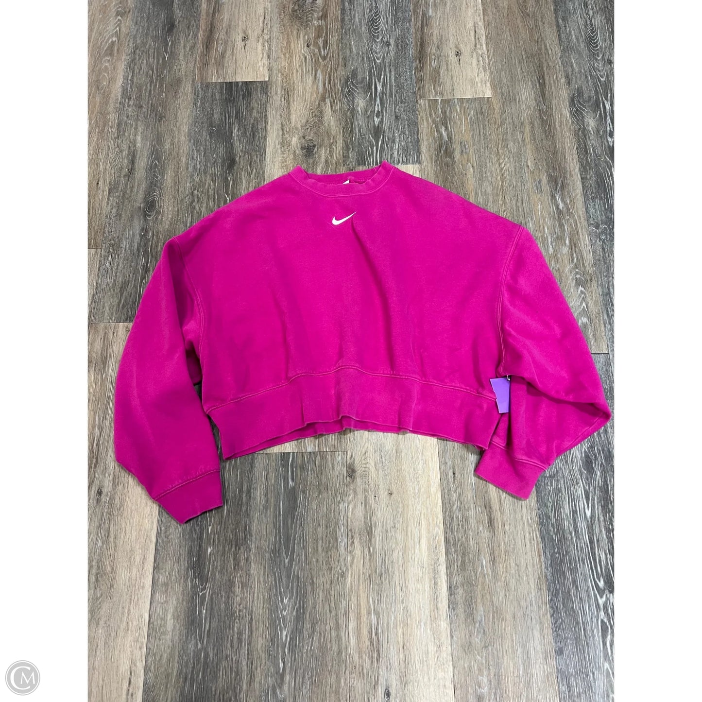 Athletic Sweatshirt Crewneck By Nike In Pink, Size: S