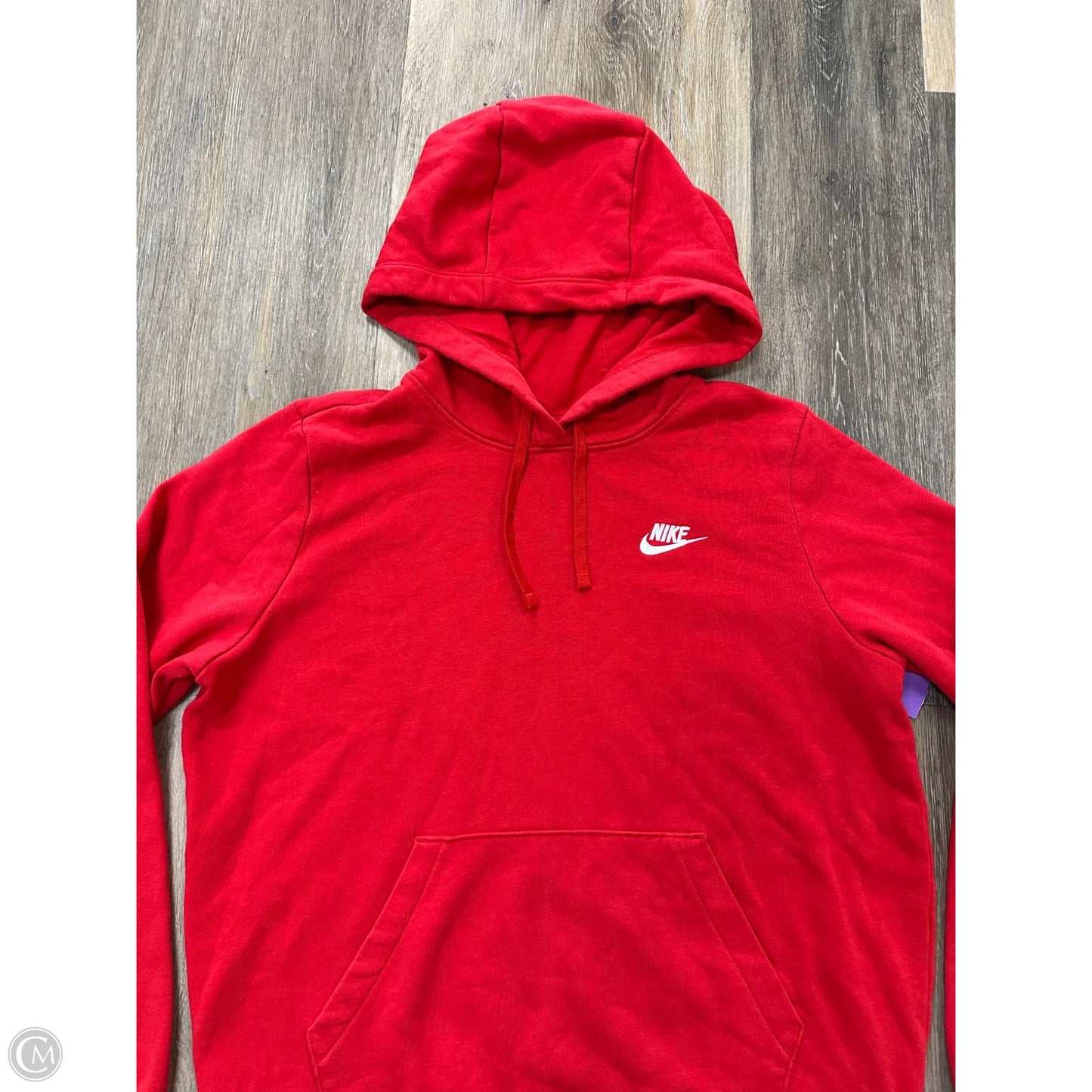 Athletic Sweatshirt Hoodie By Nike In Red, Size: M