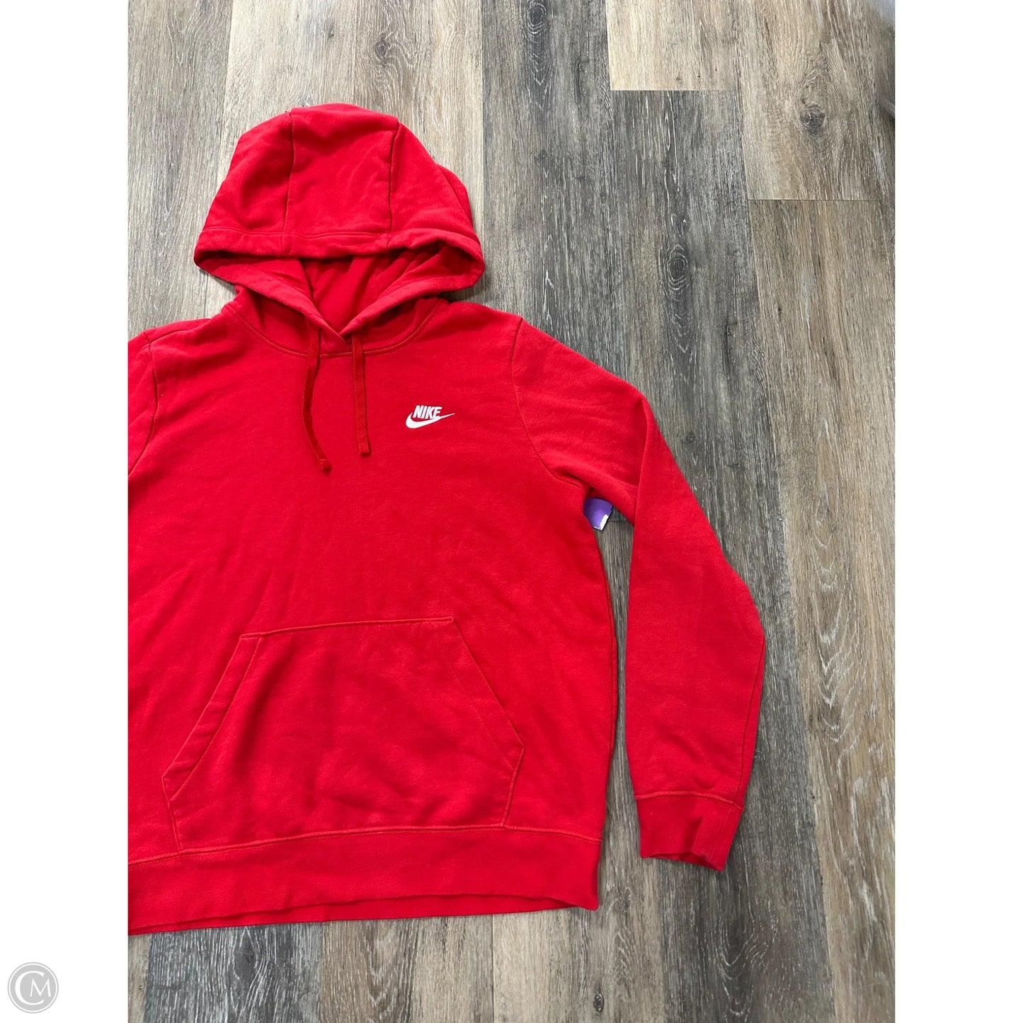Athletic Sweatshirt Hoodie By Nike In Red, Size: M