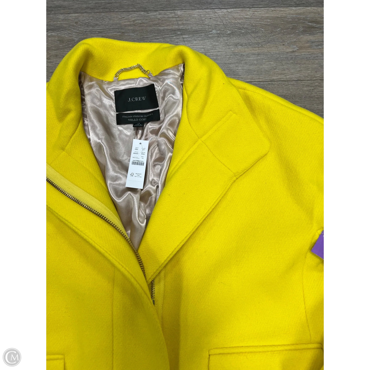 Coat Peacoat By J. Crew In Yellow, Size: 14