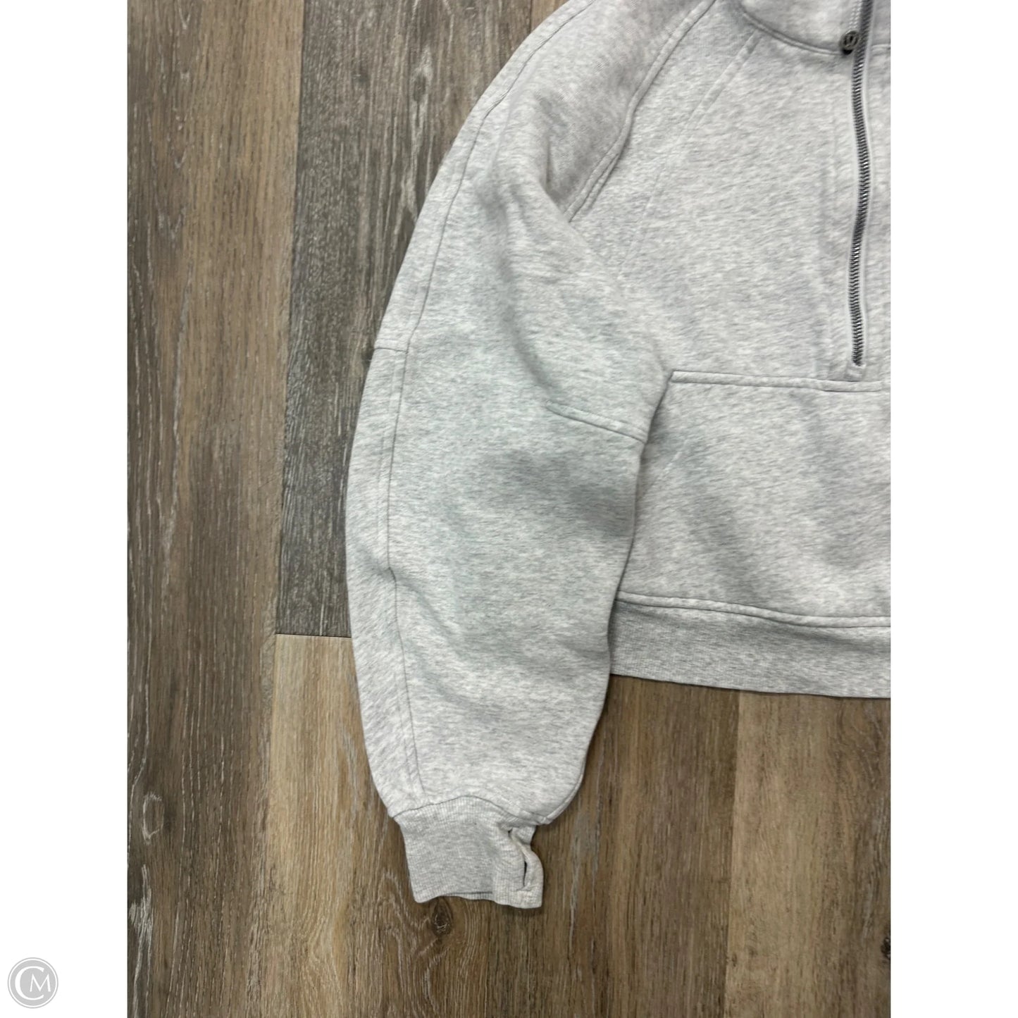 Athletic Sweatshirt Hoodie By Lululemon In Grey, Size: Xs