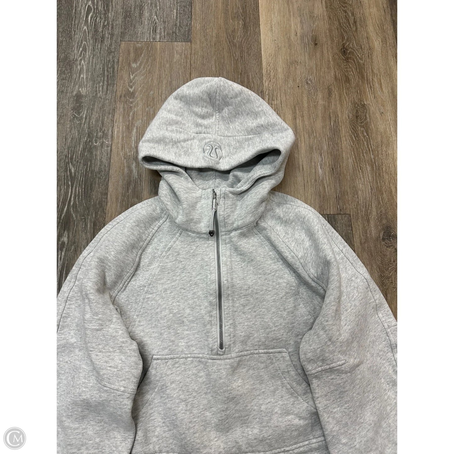 Athletic Sweatshirt Hoodie By Lululemon In Grey, Size: Xs
