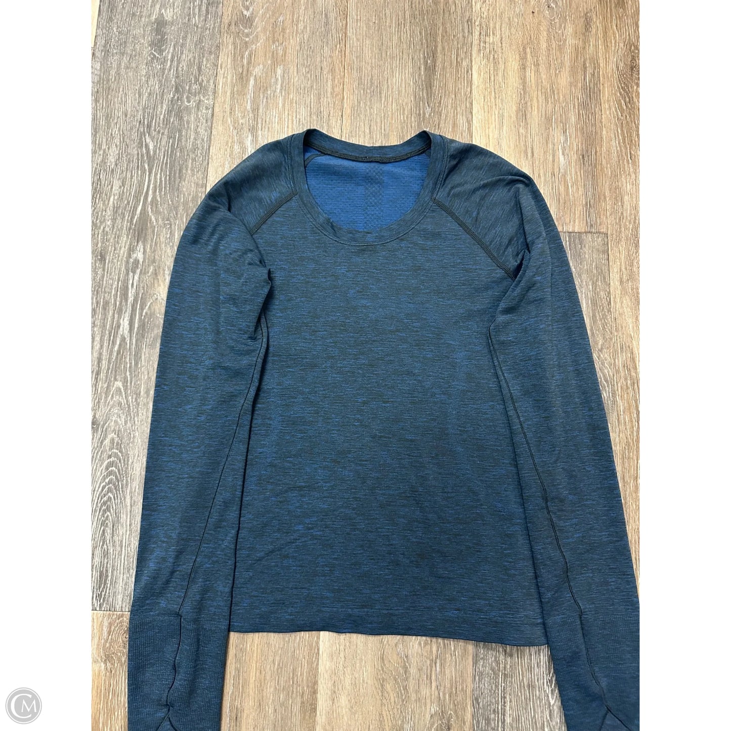 Athletic Top Long Sleeve Collar By Lululemon In Blue, Size: 6