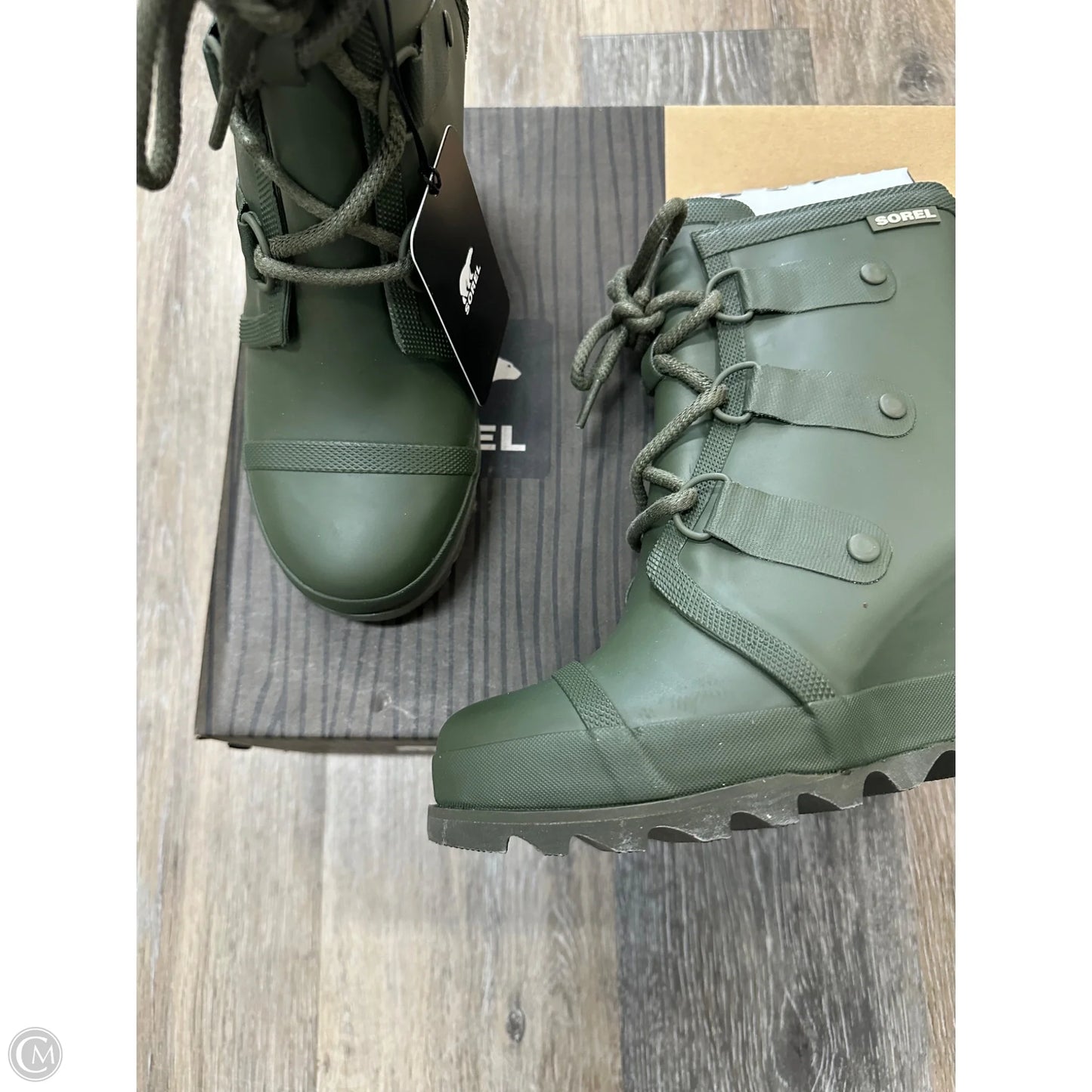 Boots Ankle Heels By Sorel In Green, Size: 7