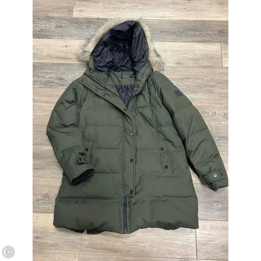 Coat Puffer & Quilted By Lauren By Ralph Lauren In Green, Size: M