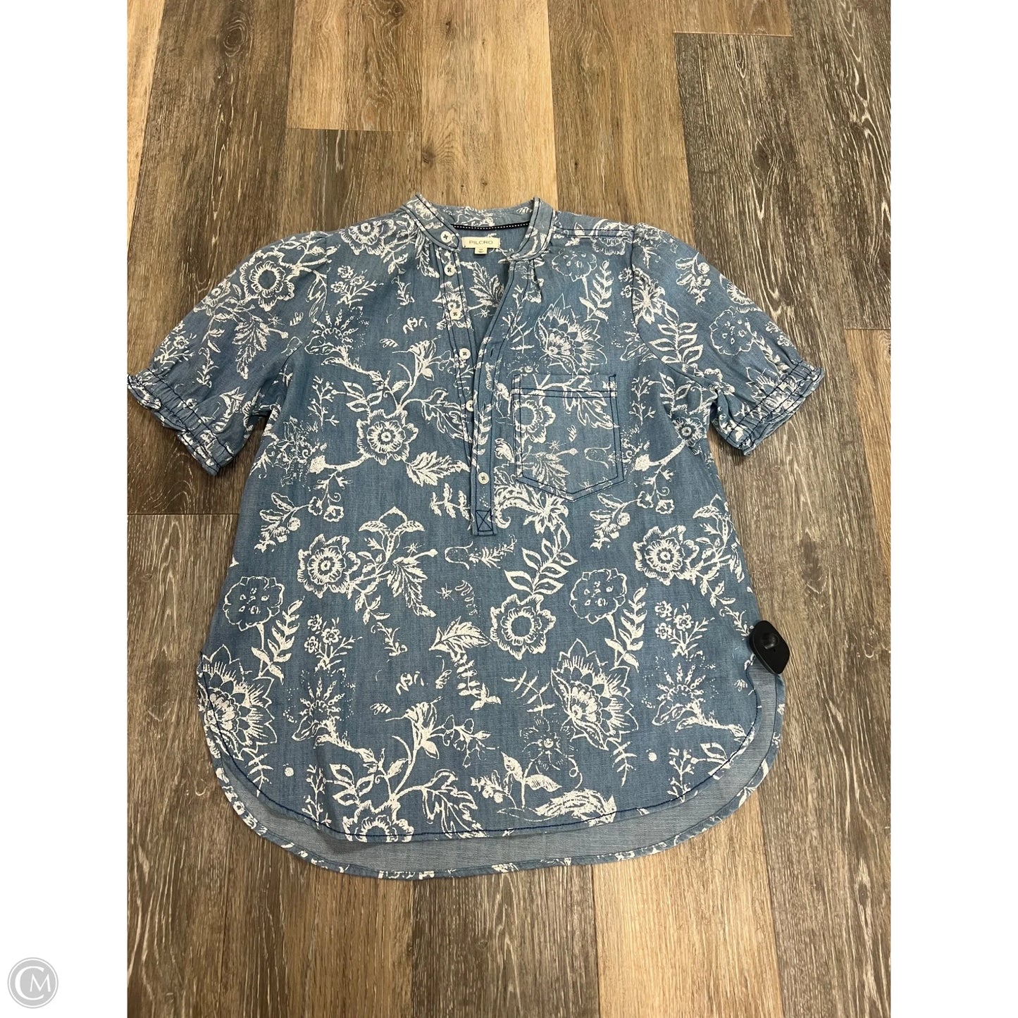 Blouse Short Sleeve By Pilcro In Blue, Size: Xs
