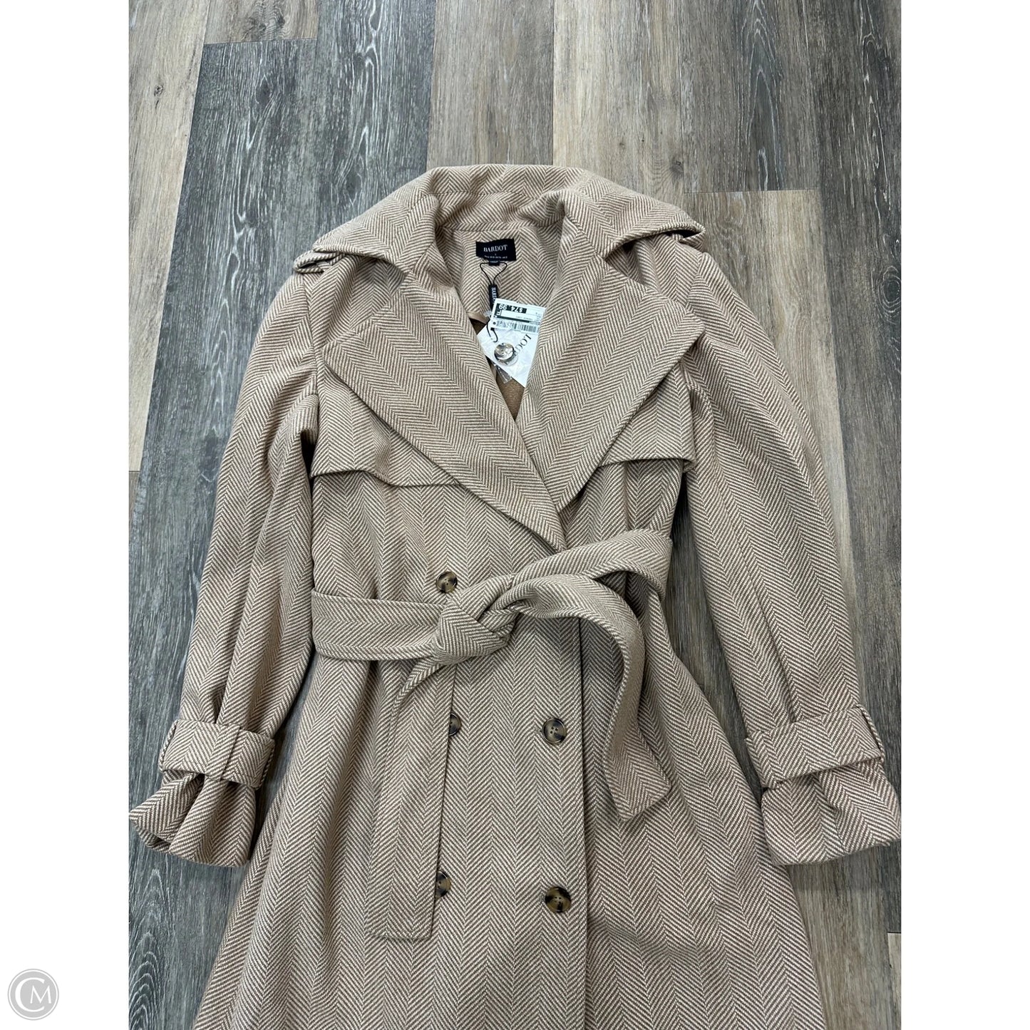 Coat Trench Coat By Bardot In Tan, Size: S