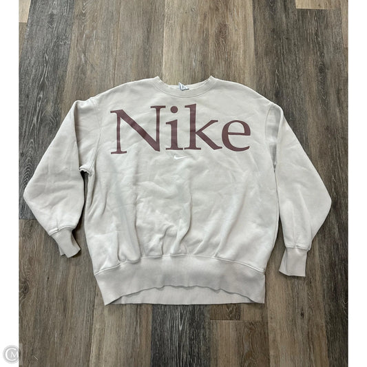 Athletic Sweatshirt Crewneck By Nike Apparel In Cream, Size: S