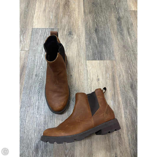 Boots Ankle Heels By Sorel In Brown, Size: 12