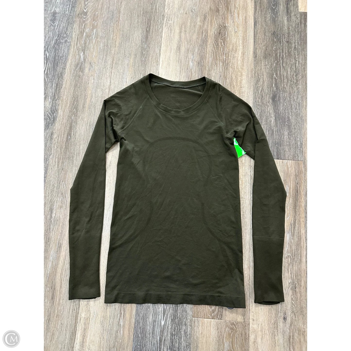 Athletic Top Long Sleeve Collar By Lululemon In Green, Size: 6