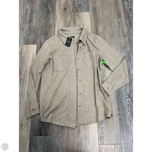 Blouse Long Sleeve By Buckle Black In Tan, Size: M