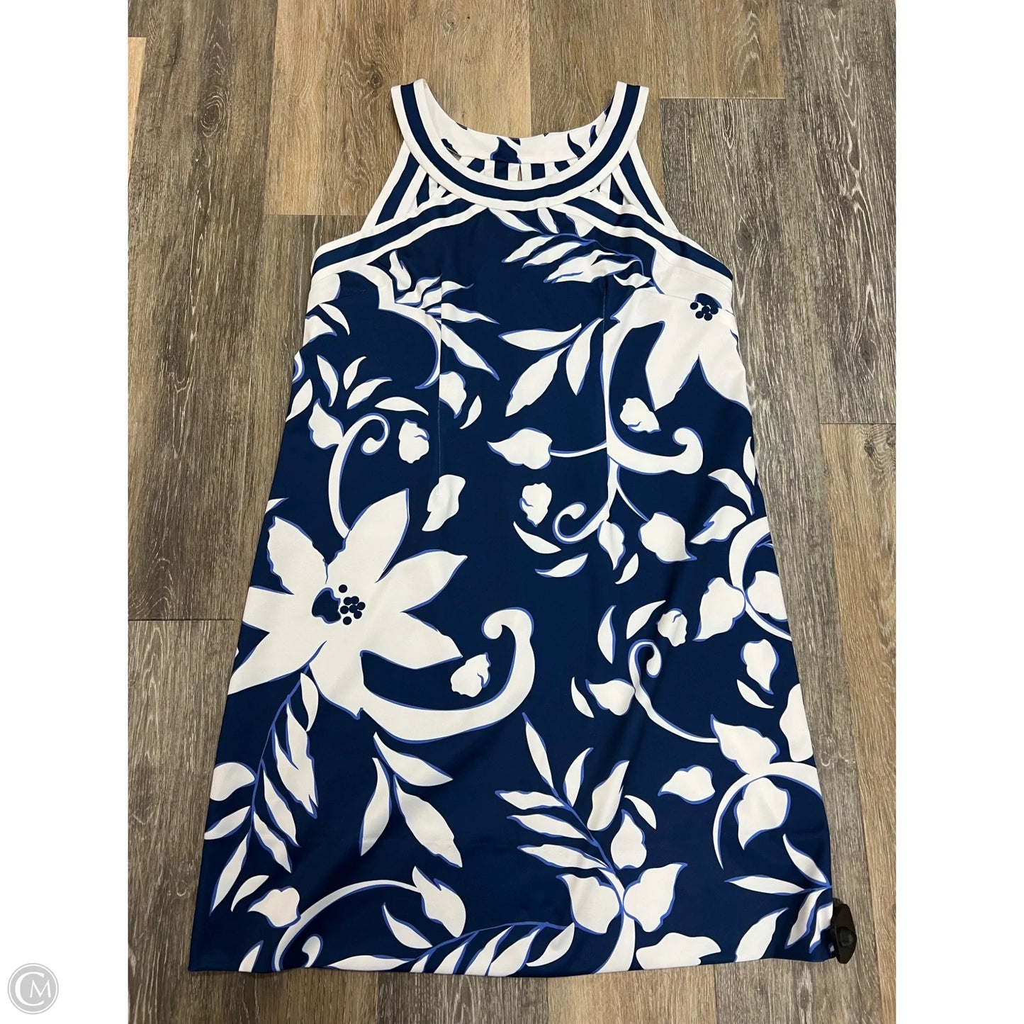 Dress Casual Midi By Gretchen Scott In Blue & White, Size: Xl