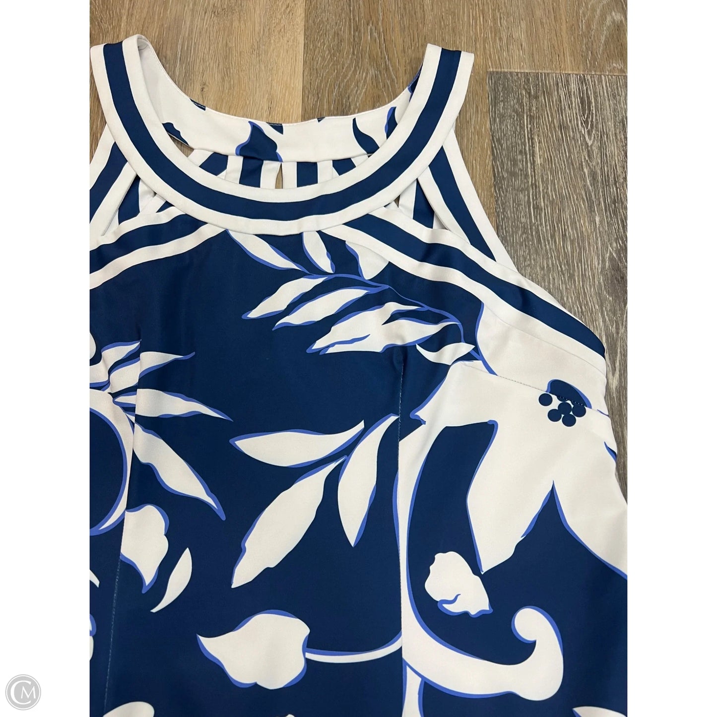 Dress Casual Midi By Gretchen Scott In Blue & White, Size: Xl