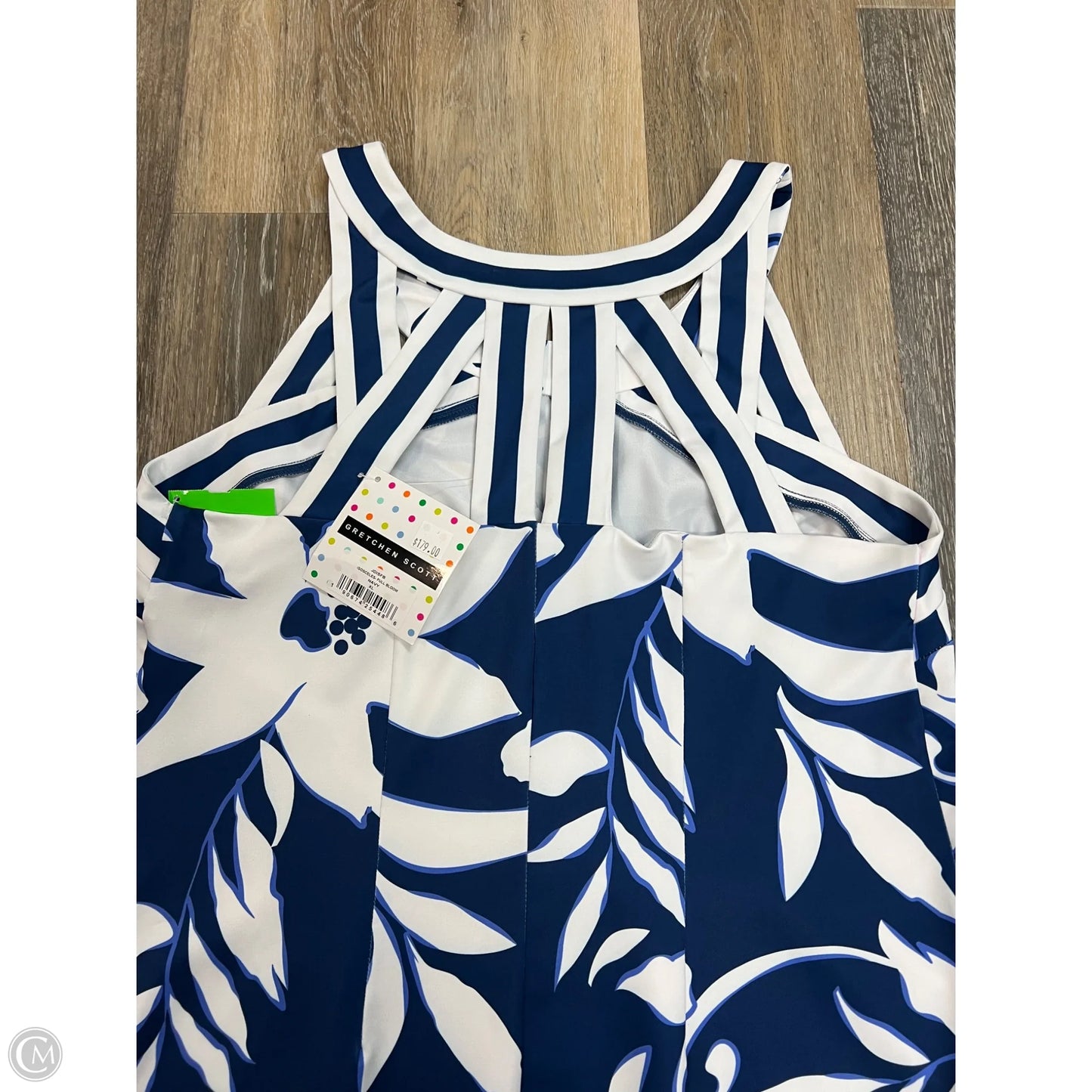 Dress Casual Midi By Gretchen Scott In Blue & White, Size: Xl