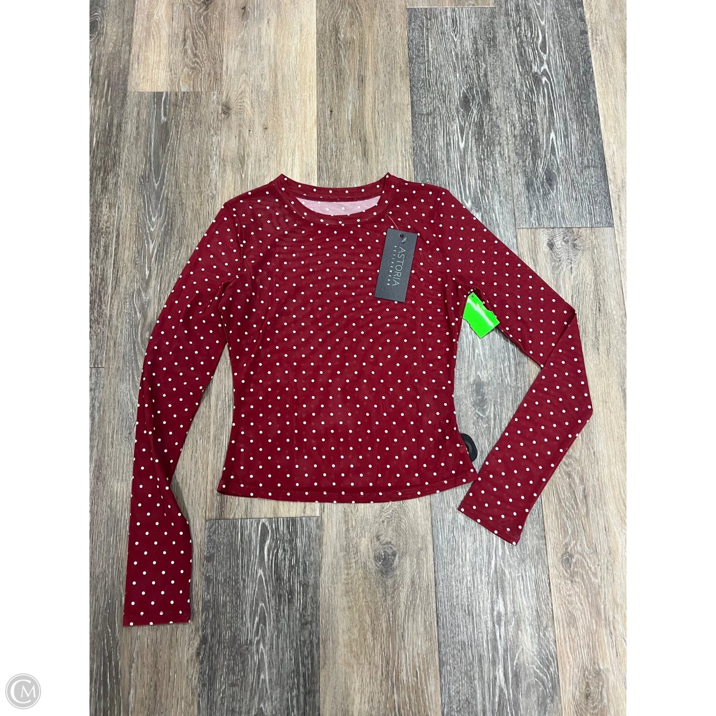 -Athletic Top Long Sleeve By Astoria In Red, Size: M